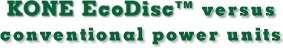 KONE EcoDisc versus convential power units